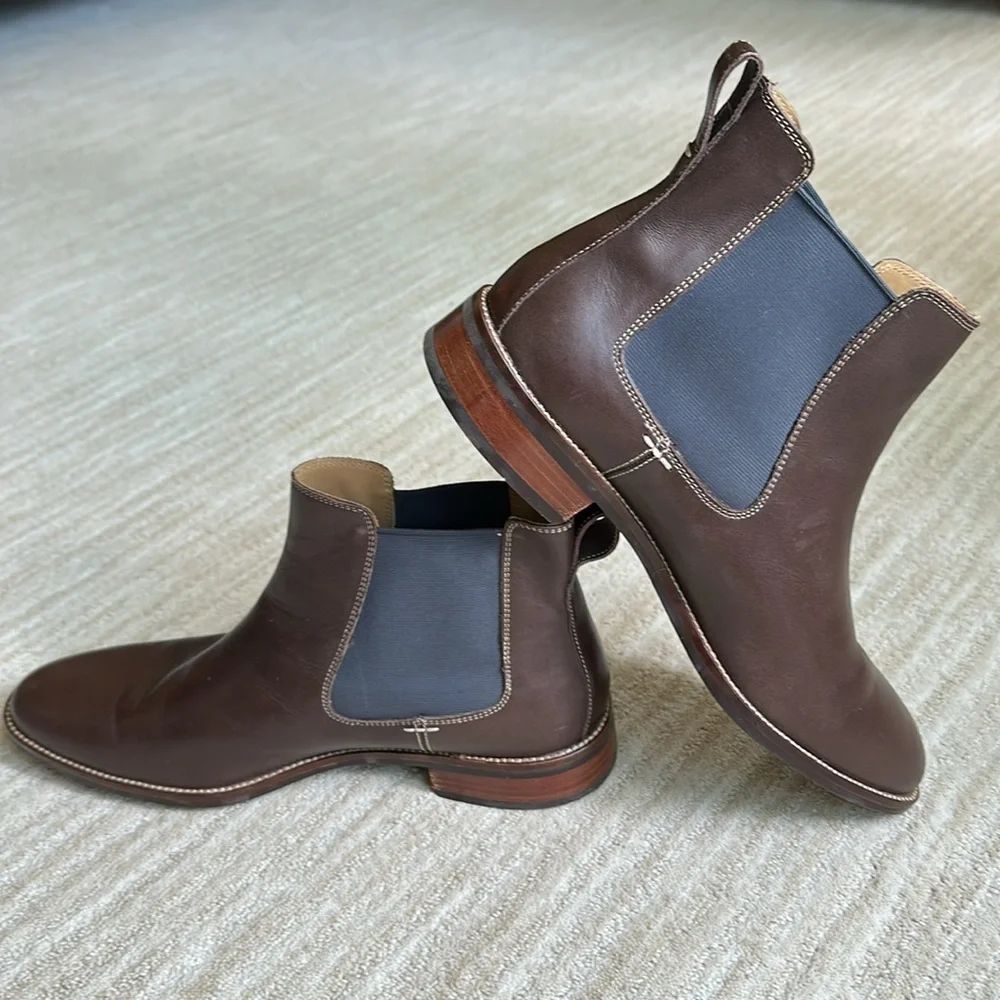 EUC Cole Haan Boots Hawthorne Leather Pull-On Chelsea Boots Brown Leather Size 9
